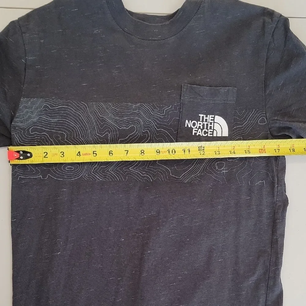 The North Face Charcoal Topographic Short Sleeve Tee Black Size S Gorpcore